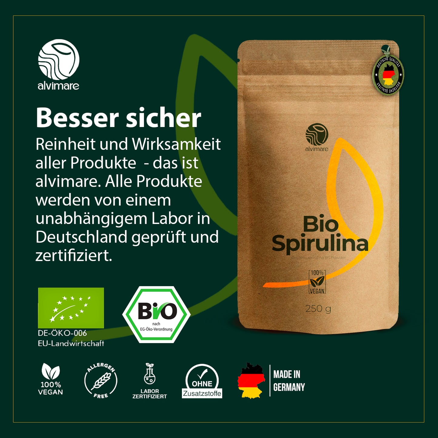 Bio Spirulina Pulver 500g (2x250g Bundle)
