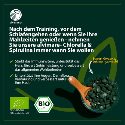 Bio MIX Chlorella & Spirulina Tabletten 360 Stück (180g)