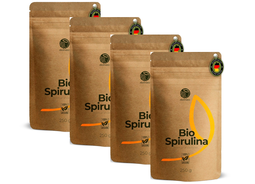 Bio Spirulina Pulver 1000g (4x250g Bundle)